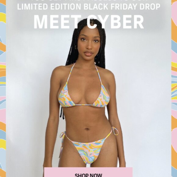 437 Bikini Set Sanders String Bikini in Colour Cyber Print Size Medium - Picture 1 of 10